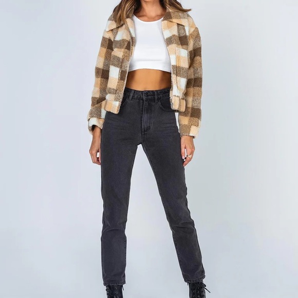 Princess Polly Dorian Checkered Jacket - Size 2 - Picture 3 of 12